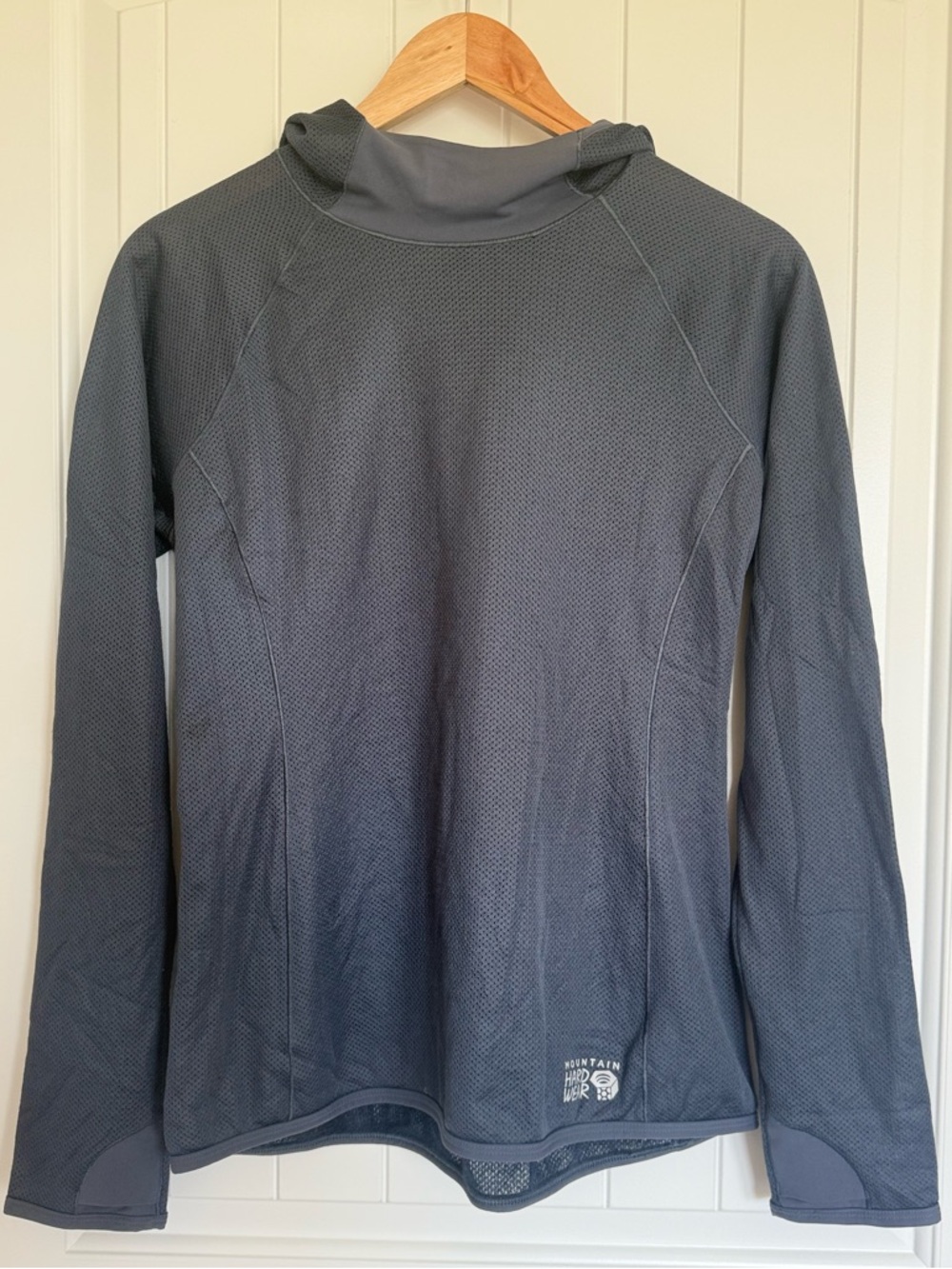 Mountain Hardwear Women's Airmesh Long Sleeve Hoody Grey Fleece Baselayer Hike S